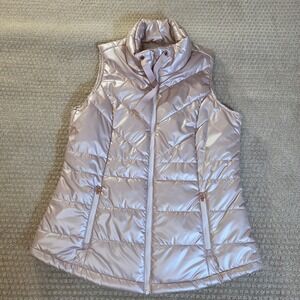 Puffer Vest Women Large Pink Rose Gold Metallic Quilted Maurices, NWOT